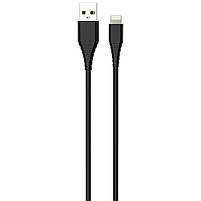 Кабель ColorWay USB - Apple Lightning (PVC) 2.4A 1м чорний (CW-CBUL024-BK), фото 2