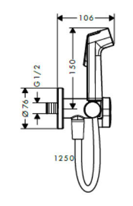 Гигиенический душ для холодной воды Hansgrohe Bidette S (29230000) (ID ...