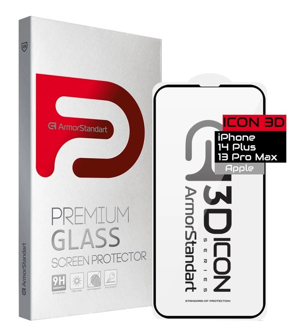 Захисне скло ArmorStandart Icon 3D для Apple iPhone 14 Plus / 13 Pro Max Black (ARM61973)