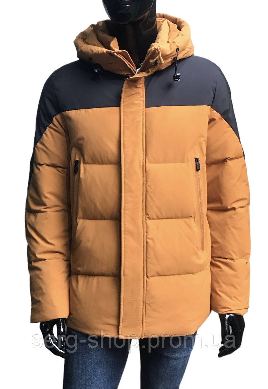 Куртка чоловіча зимова / ICE bear / Темно-сірий / гірчичний колір / Люкс якості / Середньої довжини