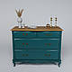 Дерев'яний комод "Моне" в пастельно-зеленому кольорі з рудою стільницею, фото 3