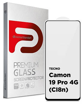 Захисне скло ArmorStandart Full Glue для TECNO Camon 19 (CI6n) / 19 Pro (CI8n) Black (ARM63697)