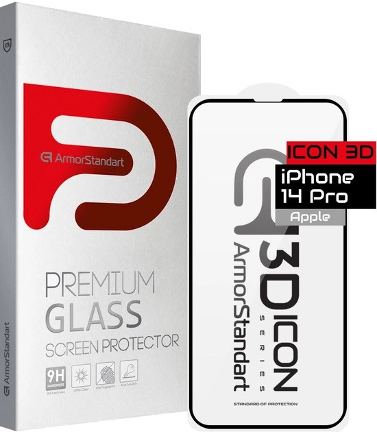 Захисне скло ArmorStandart Icon 3D для Apple iPhone 14 Pro Black (ARM61972)