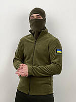 Тактична флісова тепла зимова балаклава для військових ВСУ чорна, утеплений підшоломник маска