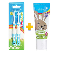 Комплект Brush-Baby First Brush (щетка First Brush (голубая) +паста Applemint 50мл)