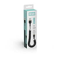 Кабель ColorWay USB - Type-C (spiral) 2.4А 35-150см чорний (CW-CBUC051-BK), фото 4