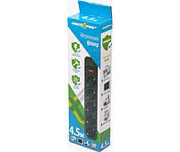 Мережевий фільтр Maxxter SPM5-G-6G, 1.8 м. 5 розеток, сірого кольору, фото 4