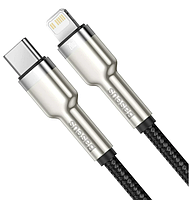 Кабель Baseus PD Type-C to Lightning Cafule Metal 20W/1m Black, фото 3