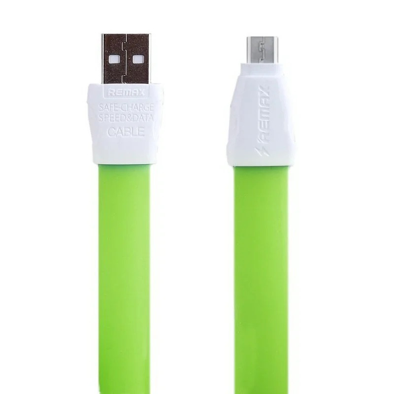 Кабель Remax Full Speed-2(flat) RC-011m Micro 2,1A/1m Green