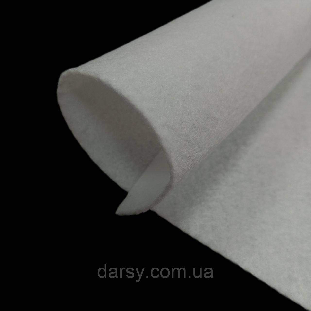Фетр листовий (А4) 1 мм, 20х30 см, білий, фото 1