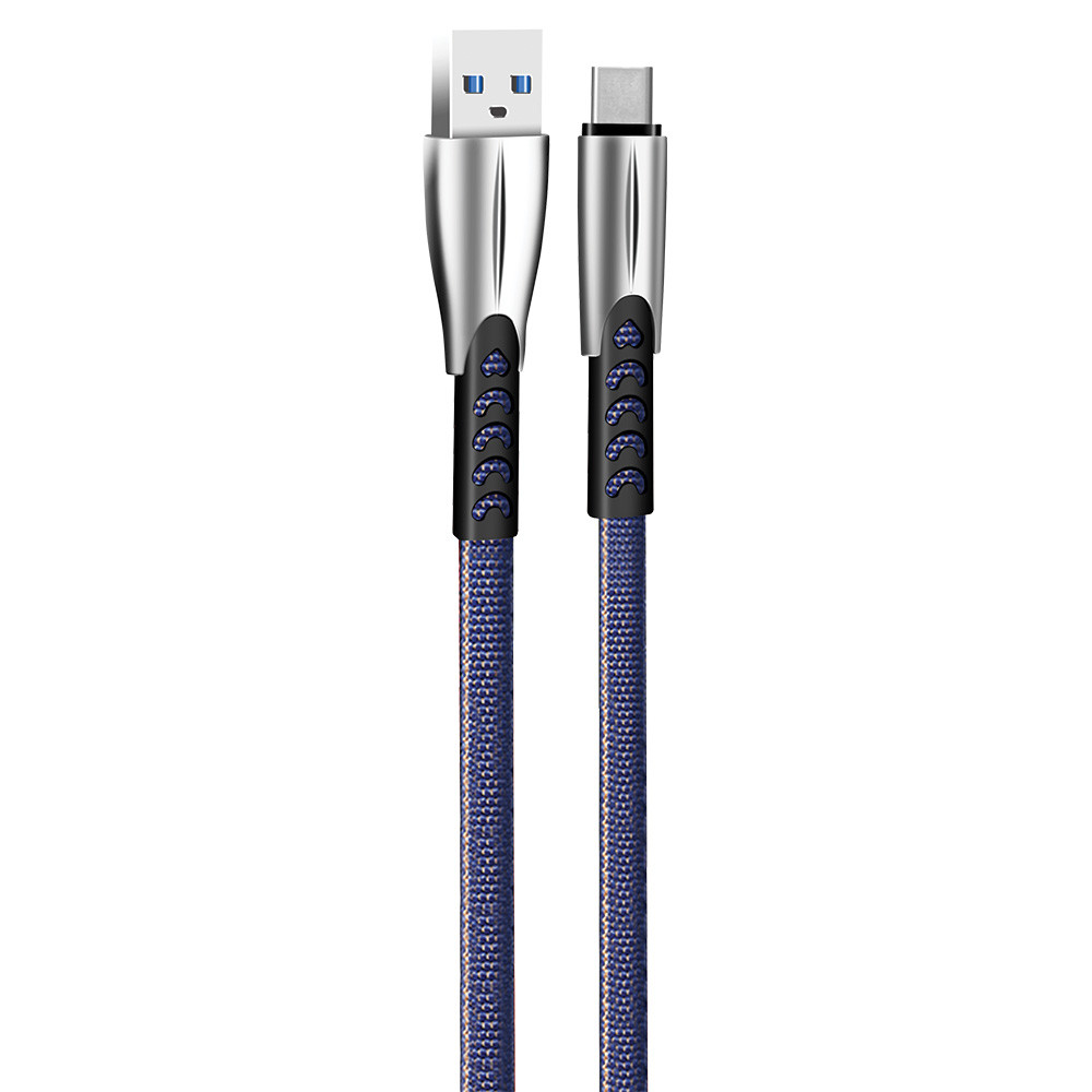 Кабель Colorway USB - Type-C (zinc alloy) 2.4A 1м синій (CW-CBUC012-BL)