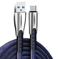 Кабель Colorway USB - Type-C (zinc alloy) 2.4A 1м синій (CW-CBUC012-BL), фото 3