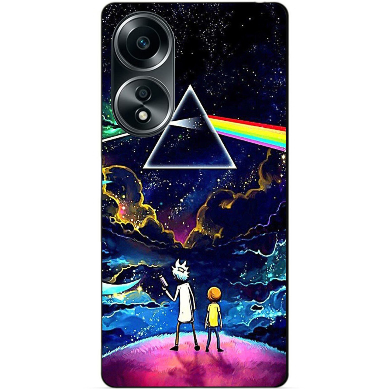 Силіконовий бампер чохол для Oppo A58 з малюнком Rick and Morty Рік і Морті