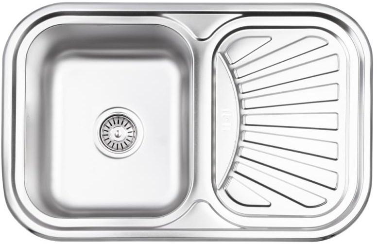 Кухонна мийка з неіржавкої сталі Lidz 7549 Micro Decor 0,8 мм (LIDZ7549MICDEC)