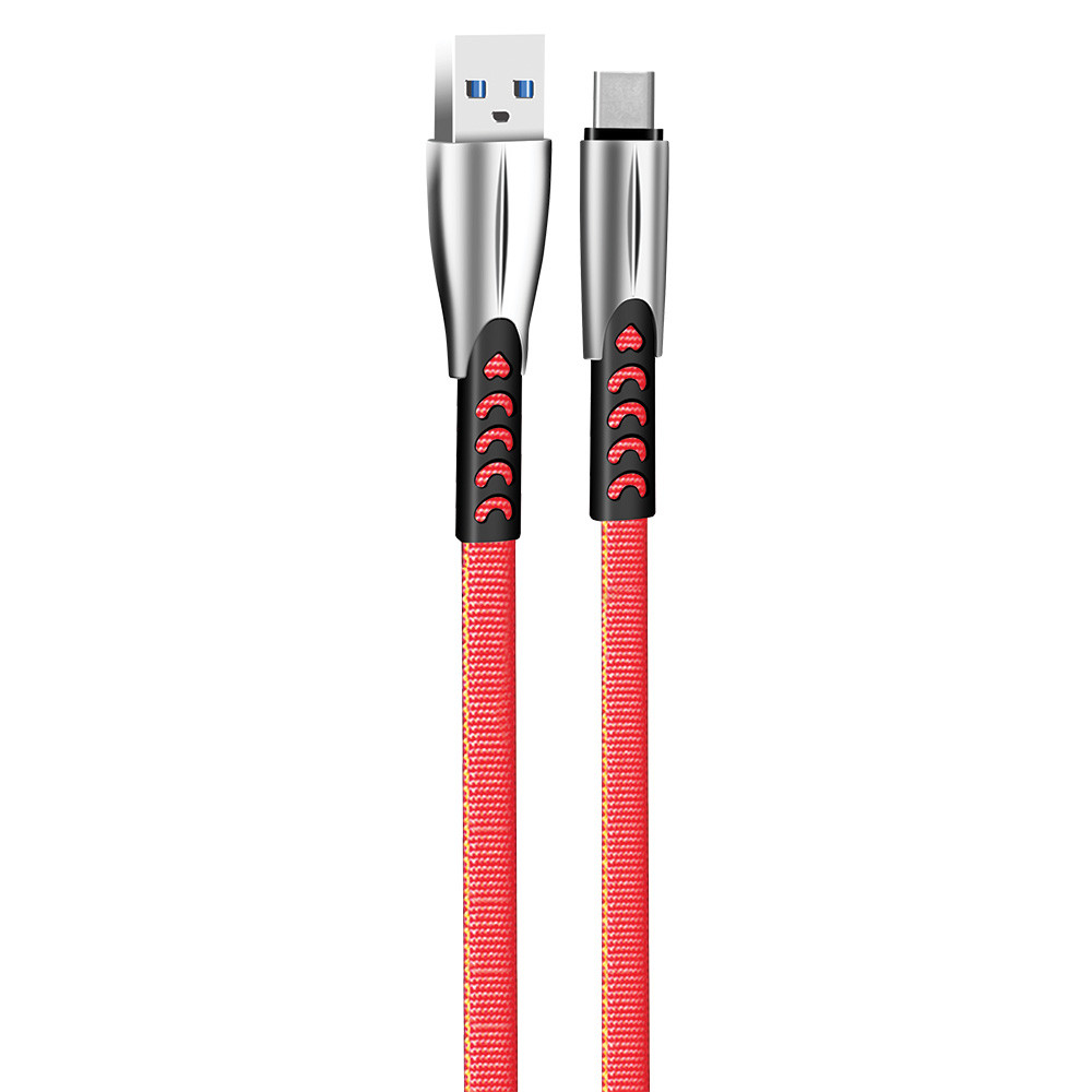 Кабель ColorWay USB - Type-C (zinc alloy) 2.4A 1м червоний (CW-CBUC012-RD)