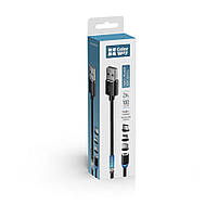 Кабель Colorway USB - 3в1 (Lightning + MicroUSB + Type-C) Magnetic 2.4A 1м чорний (CW-CBUU020-BK), фото 6