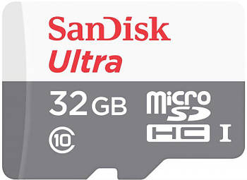 Карта пам'яті 32GB SanDisk microSDHC Ultra (UHS-1) C10 (SDSQUNR-032G-GN3MN)