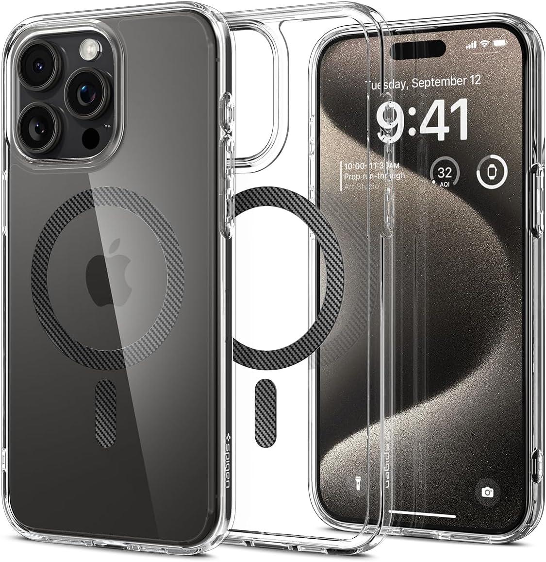 Чохол Spigen для iPhone 15 Pro Max - Ultra Hybrid MagFit, Carbon Fiber (ACS06578)
