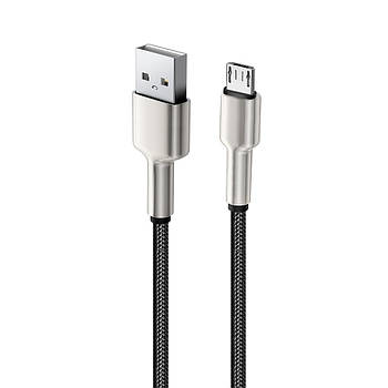 Кабель Colorway USB - MicroUSB (head metal) 2.4A 1м чорний (CW-CBUM046-BK)