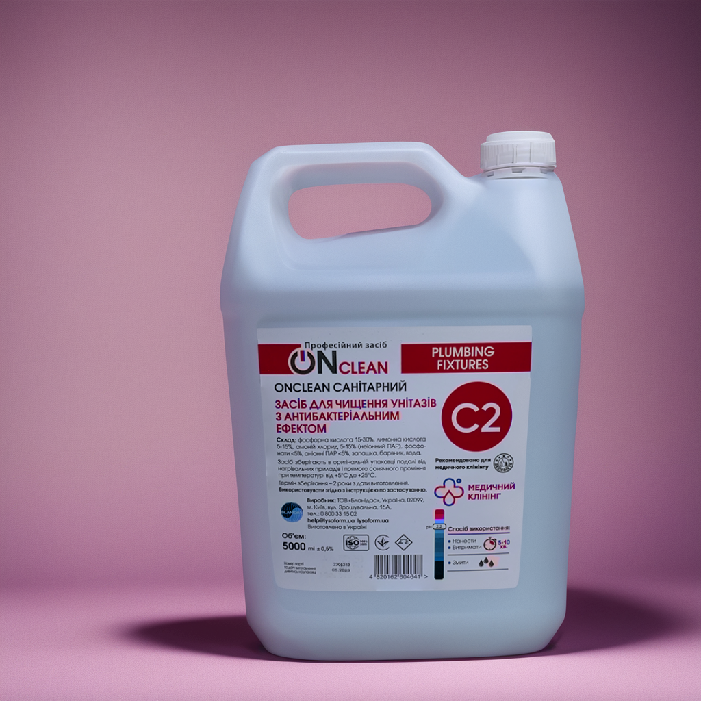ONсlean сантехніка 5000 мл засіб для очищення санітарно-технічного обладнання, фото 1