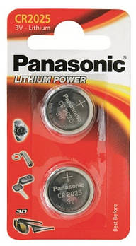 Батарейка Panasonic Lithium CR2025 блістер, 2 шт. (CR-2025EL/2B)