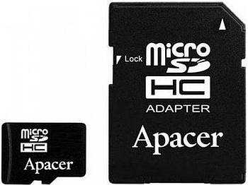 Карта пам'яті 32GB Apacer microSDHC (UHS-I) C10 (AP32GMCSH10U5-R) + adapter SD