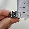 Печатка срібна зі знаком зодіаку Скорпіон та чорною емаллю, фото 9