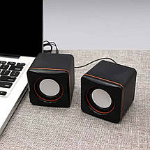 Колонки 2.0 JEDEL JD-CK4 USB + 3.5mm, 2x3W, 90Hz- 20KHz, з регулятором гучності, Black, BOX, фото 5