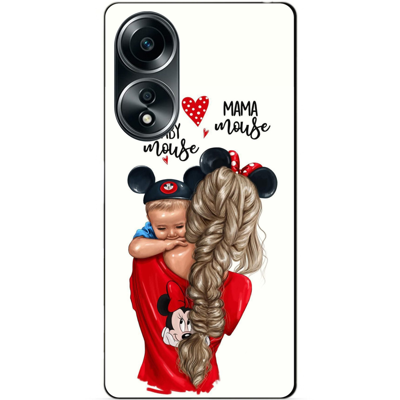 Силіконовий бампер чохол для Oppo A58 з малюнком Мама та малюк