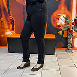 Брюки жіночі скіні штани завужені щільні 50 чорні, фото 5