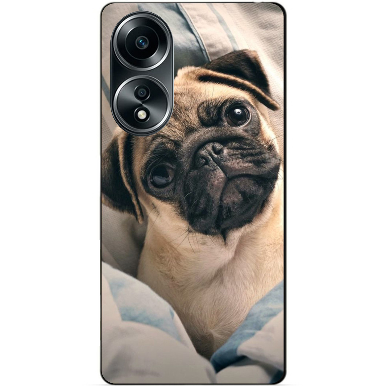 Силіконовий бампер чохол для Oppo A58 з малюнком Фото Мопс