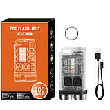 Ліхтар брелок акумуляторний boruit v3 900 lm Флуоресцентний корпус, фото 2