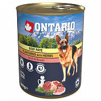 Консерва для собак ONTARIO Beef Pate with Herbs с говядиной и травами 800г