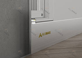 Алюмінієвий плінтус прихованого монтажу з LED підсвіткою 80мм. Анодований