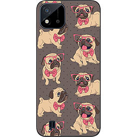 Бампер силіконовий Case для Realme C11 2021 з малюнком Мопсики