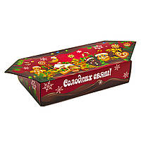 Коробка новогодняя подарочная для конфет 400-600г "Цукерочка" Красная