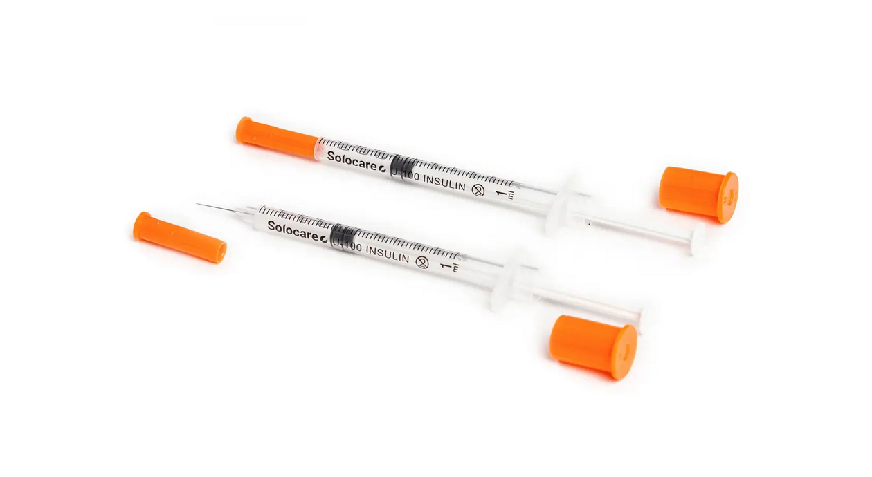 Шприц інсуліновий 1 мл U-100 з інтегр. голкою, 30G (0,3x13 мм), 3-х комп. інслул. однораз. стер.