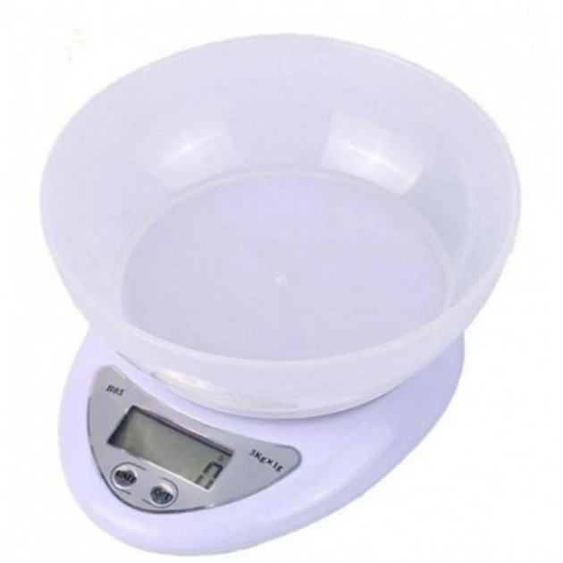 Електронні ваги з чашею Domotec MS-126, кухонні ваги до 5 кг з дисплеєм