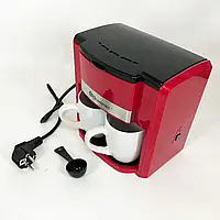 Капельная кофеварка Domotec MS-0705 электрическая кофеварка с двумя керамическими чашками 500 Вт Красная