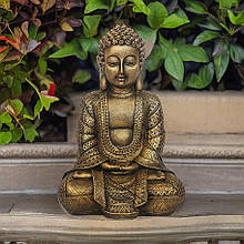 Декоративна статуетка Будда з полістоуну в бронзовому кольорі h38 см