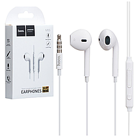 Гарнітура Hoco M55 біла, навушники дротові, навушники дротові вакуумні