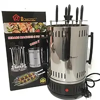 Электрическая шашлычница Domotec MS-7781 1000W BBQ, электрошашлычница на 6 шампуров