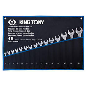 Набір ключів комбінованих рожково-накидних 10-22мм 15шт KING TONY 12D15MRN