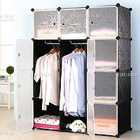 Шкаф гардероб пластиковый Storage Cube Cabinet МР 312-62. Шкаф для вещей модульный 110x37x146 см.