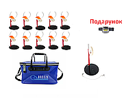Жерлица зимняя оснащена 10шт в EVA сумке для рыбалки на щуку.