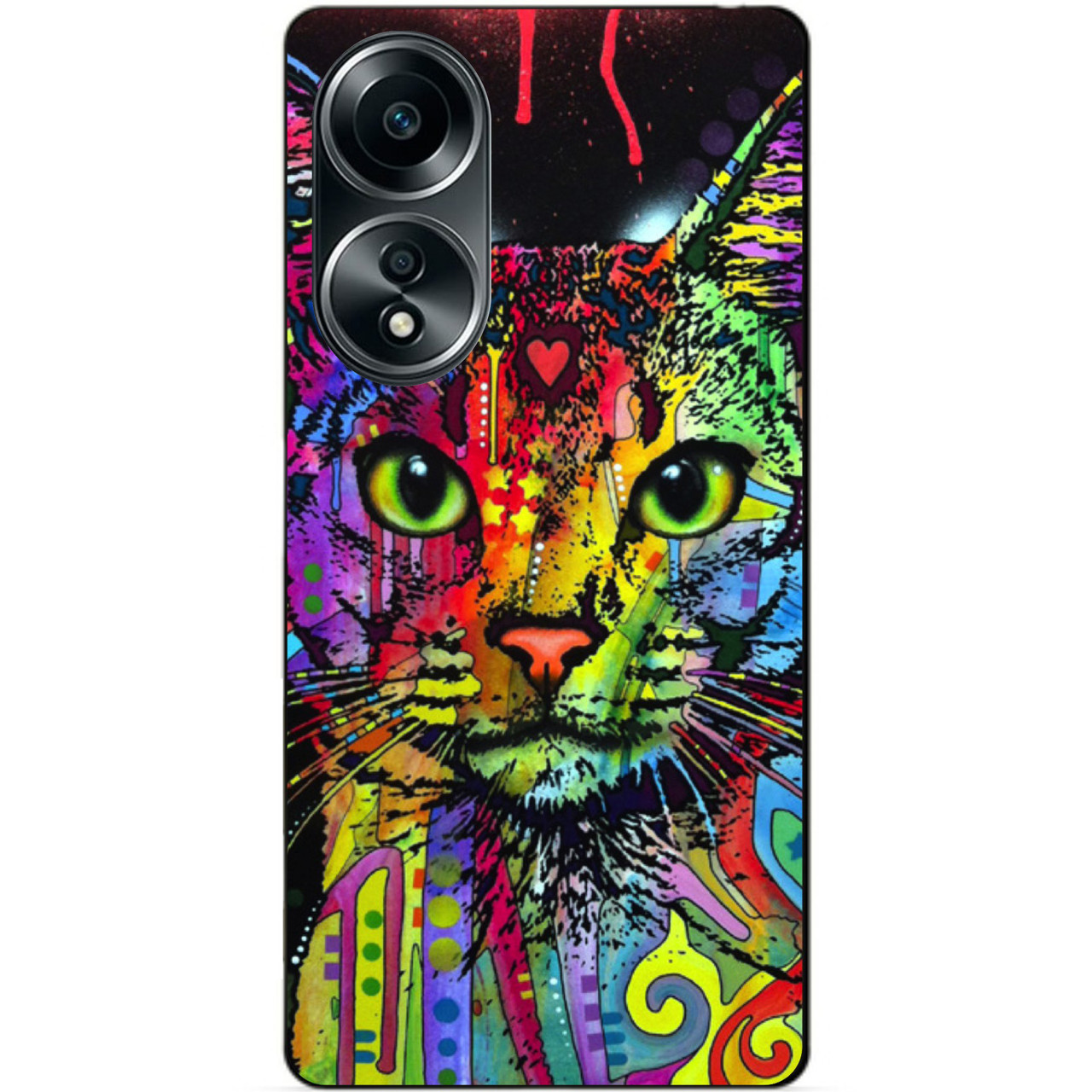 Силіконовий бампер чохол для Oppo A58 з малюнком Неоновий Кіт