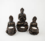 Підсвічник Будда (молиться) 20х12х12 см коричневий, фото 5