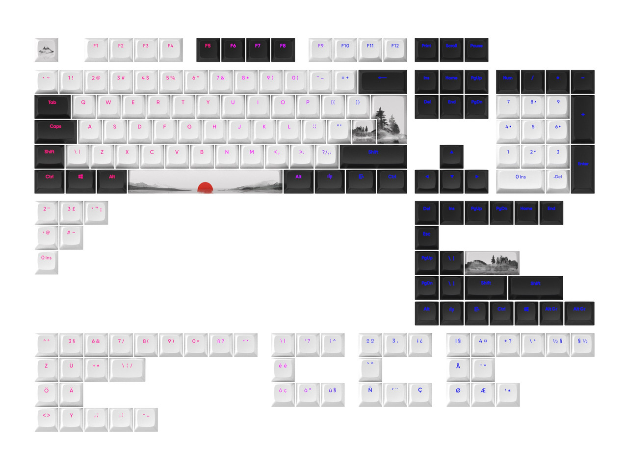 Набір кейкапів DARK PROJECT Fuji Keycaps ANSI і ISO
