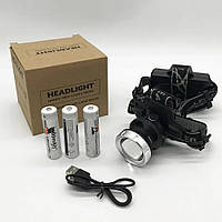 Аккумуляторный светодиодный фонарь BL 8070-P50 налобный аккумуляторный фонарик 3*18650