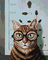 Алмазная мозаика 40*50 (квадрат. стразы, на подрамнике) Brushme Перевірка зору котика ©Lucia Heffernan